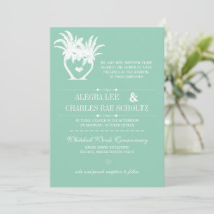 Beach Jade Green Palm Tree Destination Chalkboard Invitation