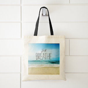 Beach Just Breathe Tote Bag