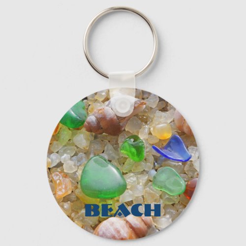 BEACH key chains custom Seaglass Sea Glass