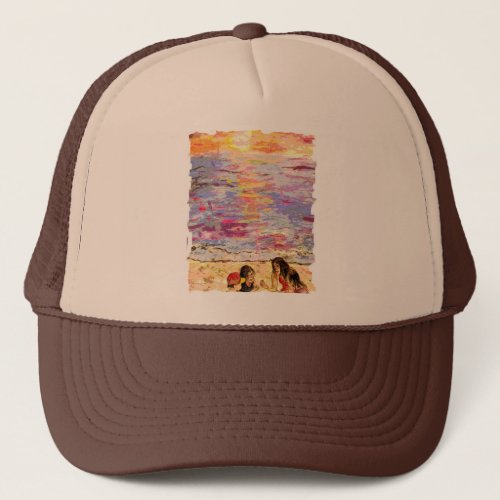 beach kids trucker hat