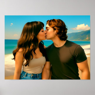 Beach Kiss Poster