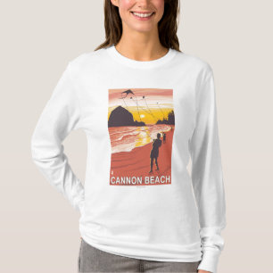 Beach & Kites - Cannon Beach, Oregon T-Shirt