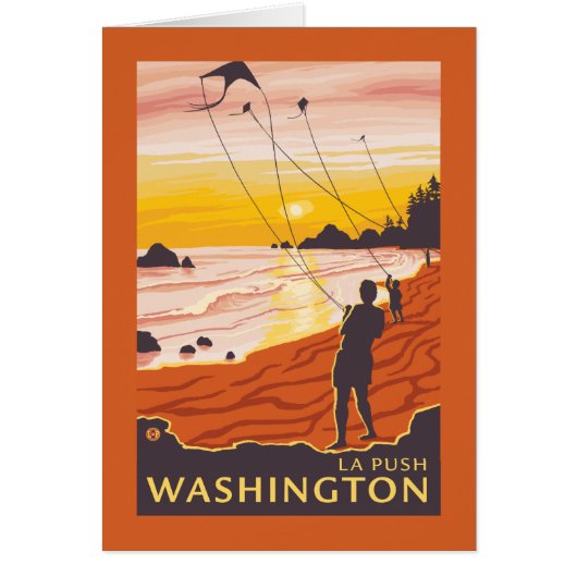 Beach & Kites - La Push, Washington Cards (Front)