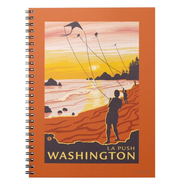 Beach & Kites - La Push, Washington Notebook (Front)