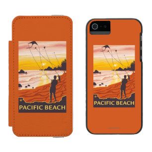 Beach & Kites - Pacific Beach, Washington Wallet Case For iPhone SE/5/5s