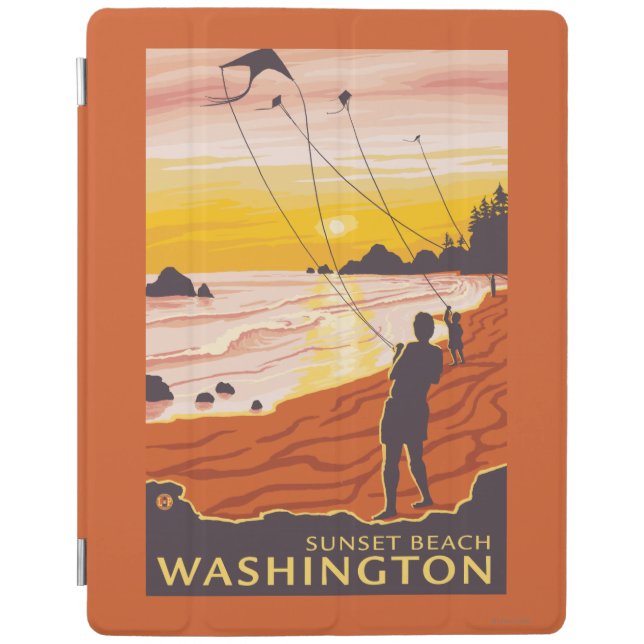 Beach & Kites - Sunset Beach, Washington iPad Smart Cover (Front)