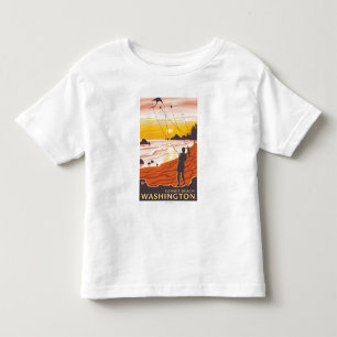 Beach & Kites - Sunset Beach, Washington Toddler T-shirt