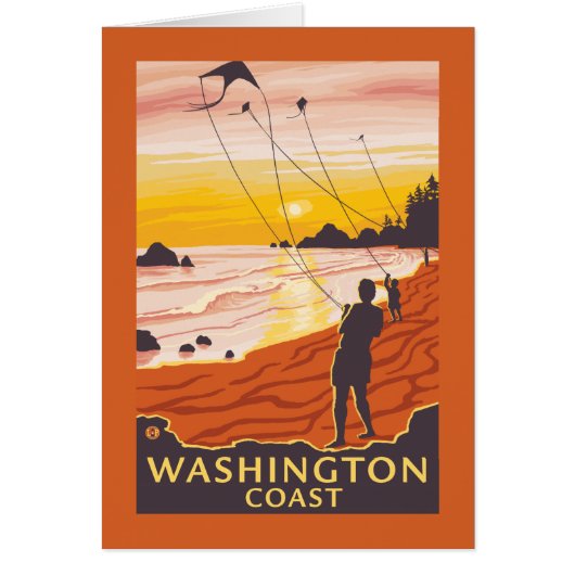 Beach & Kites - Washington Coast Cards (Front)