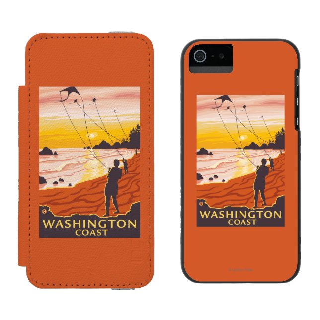 Beach & Kites - Washington Coast Incipio iPhone Wallet Case (Side by Side)