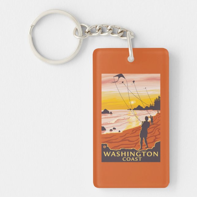 Beach & Kites - Washington Coast Keychain (Front)