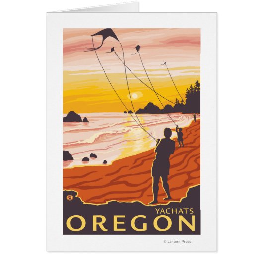 Beach & Kites - Yachats, Oregon Cards (Front)