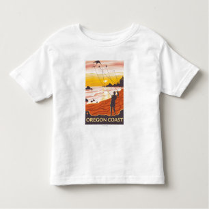 Beach & KitesCoastVintage Travel Poster Toddler T-shirt