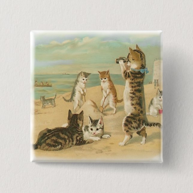 Beach Kittens Button (Front)