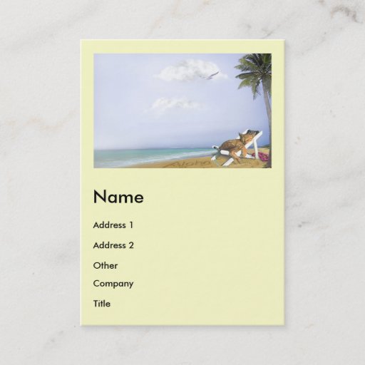 Customizable Beach Kitty Business Cards