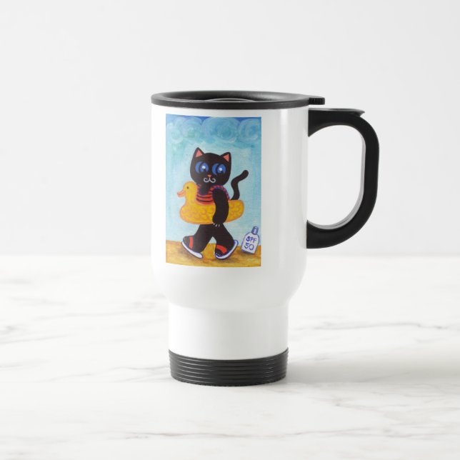 Beach Kitty Cat Mug (Right)