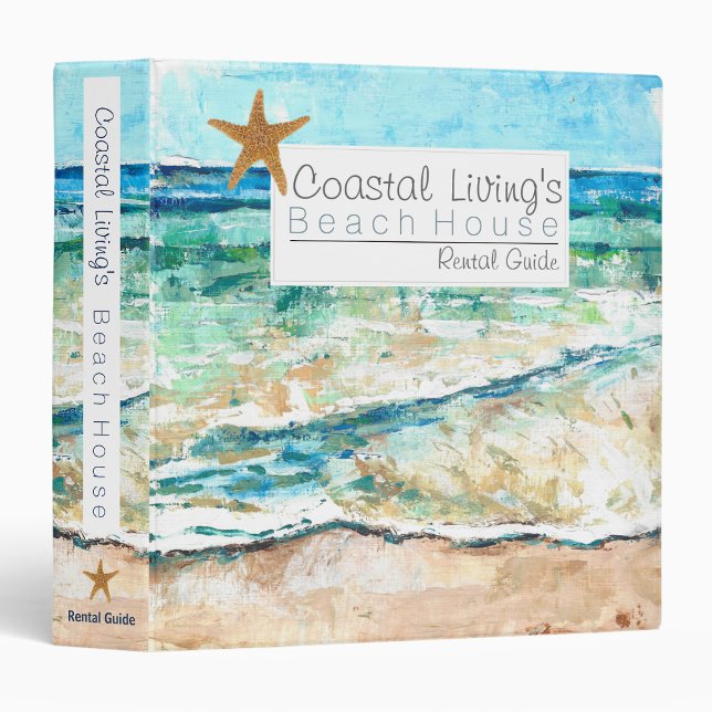 Beach Lake House Guest Information Binder (Beach House Coastal Artwork Life's A Beach Guest Rental Guide Binder from Jenn's Emporium. )