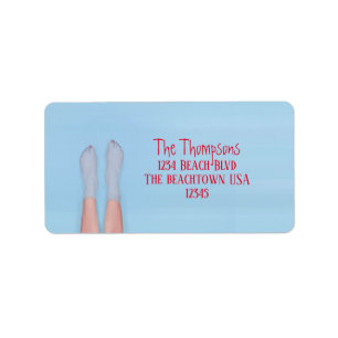 Beach Lake Ocean Simple Personalized Cute Label