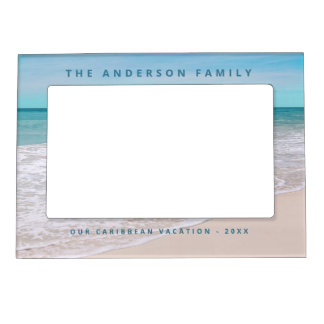Beach Landscape Custom Text Photo Magnetic Frame