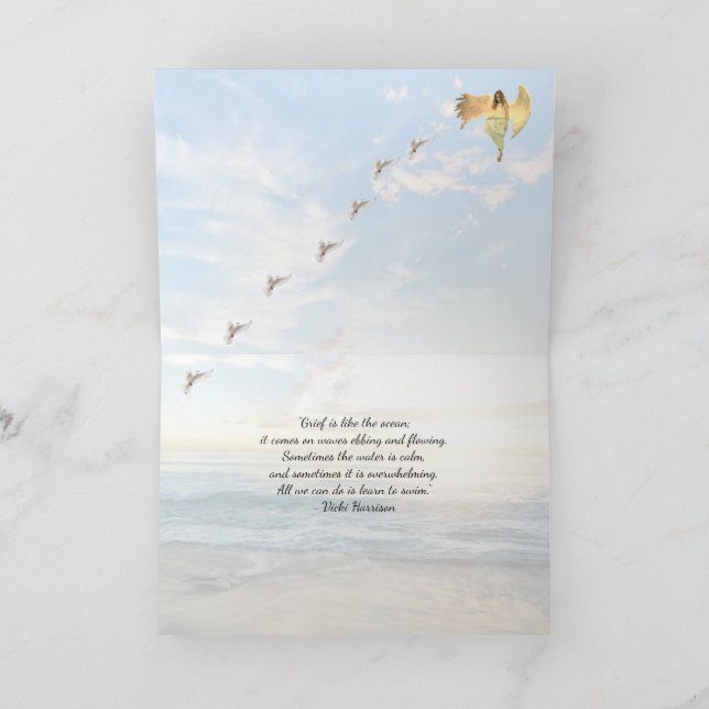Beach Landscape Sympathy Card with Quote (Inside)