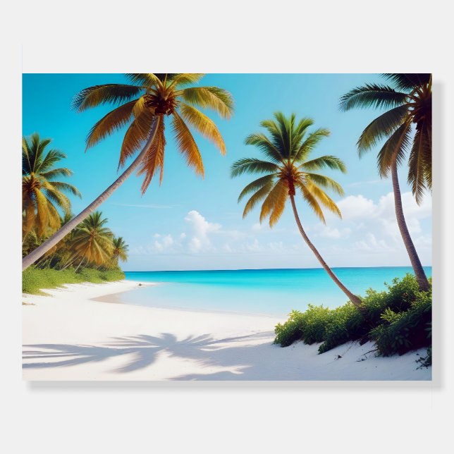 Beach Landscape Tropical Island Relaxing Tranquil  Foam Board (Front)