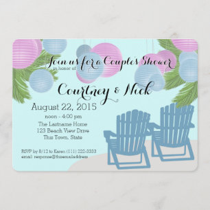 Beach Lanterns Couple's Shower Invitation