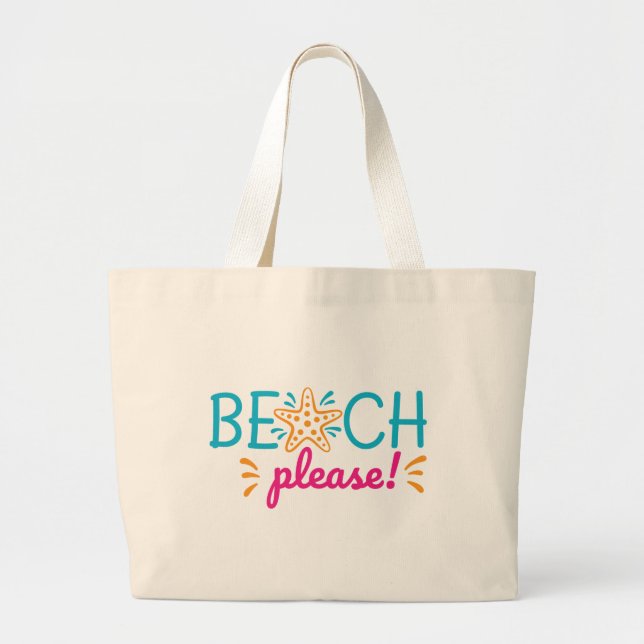 Beach Large Tote Bag (Front)