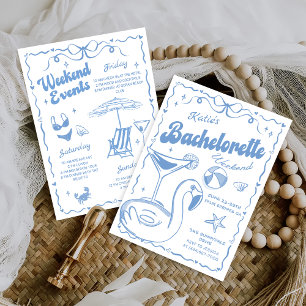 Beach Last Toast Bachelorette Weekend Invitation