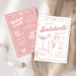 Beach Last Toast Pink Bachelorette Weekend Invitation<br><div class="desc">Beach Last Toast Pink Bachelorette Weekend Invitation</div>