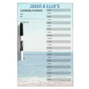 Beach Learning Planner Personalized Home School Dry Erase Board