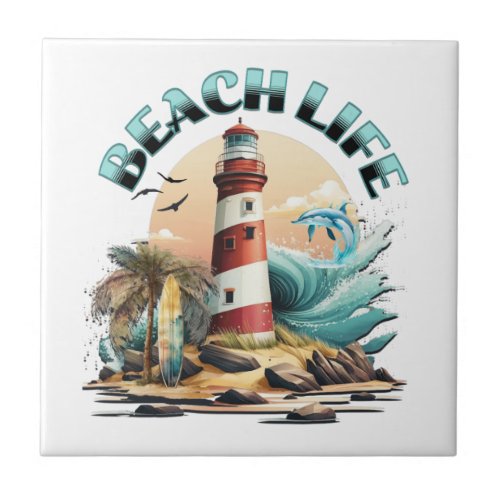 Beach Life Ceramic Tile