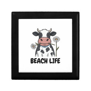 Beach Life Cow Vintage Engraving T-Shirt Design_1 Gift Box