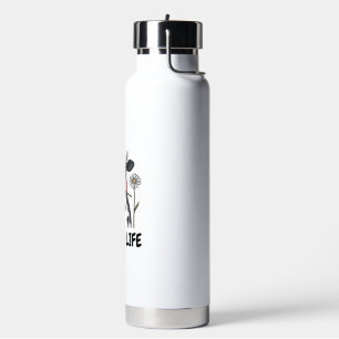 Beach Life Cow Vintage Engraving T-Shirt Design_1 Water Bottle