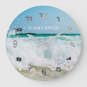 Beach Life Decor Personalized Ocean Sea Quote Large Clock