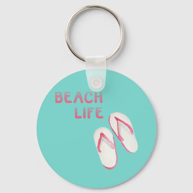 Beach Life Flip Flops Keychain (Front)