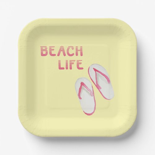 Beach Life Flip Flops Summer Party Paper Plates
