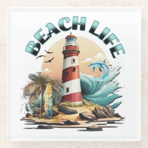 Beach Life Glass Coaster
