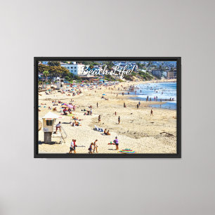 Beach Life!  Laguna Beach sand and people Canvas Print
