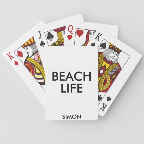 Beach Life Lifeguard Gift Playing Cards