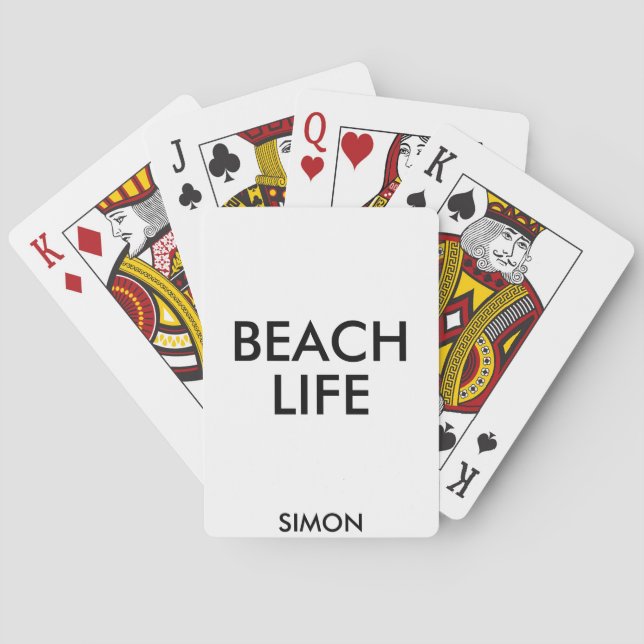 Beach Life Lifeguard Gift Poker Cards (Back)