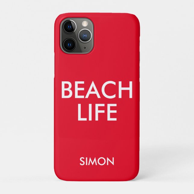 Beach Life Lifeguard Gift Red Case-Mate iPhone Case (Back)