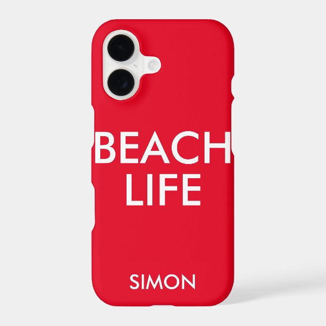 Beach Life Lifeguard Gift Red iPhone Case (Back)