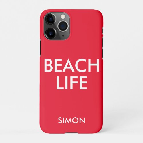 Beach Life Lifeguard Gift Red iPhone 11Pro Case