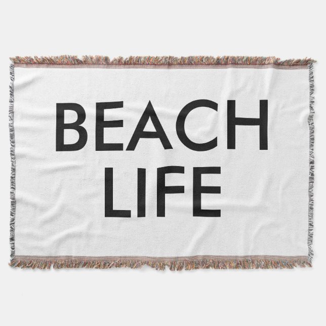Beach Life Lifeguard Gift Throw Blanket (Front)