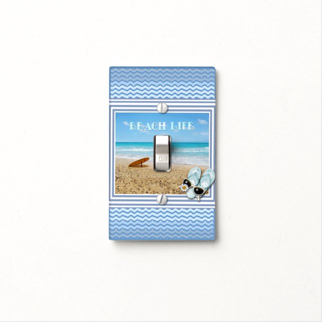 Beach Life Light Switch Cover (In Situ)