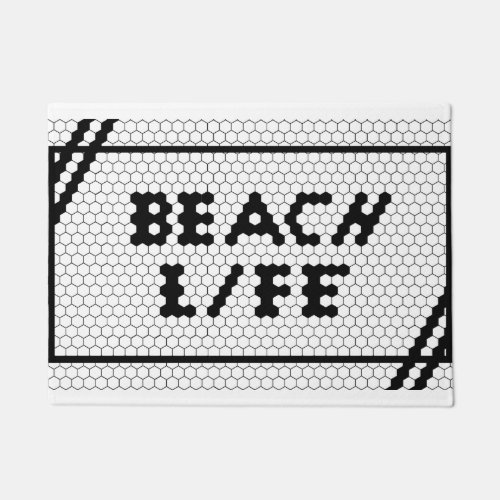 Beach Life Nautical Surfer Tile Design Doormat