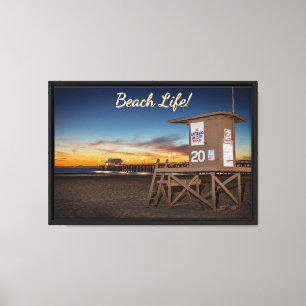 Beach Life! Newport Beach at dusk Canvas Print