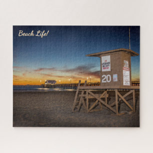 Beach Life! Newport Beach at dusk Jigsaw Puzzle