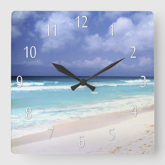 Beach Life Ocean View Clock (Front)