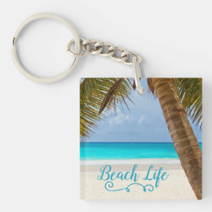 Beach Life Palm Tree Keychain
