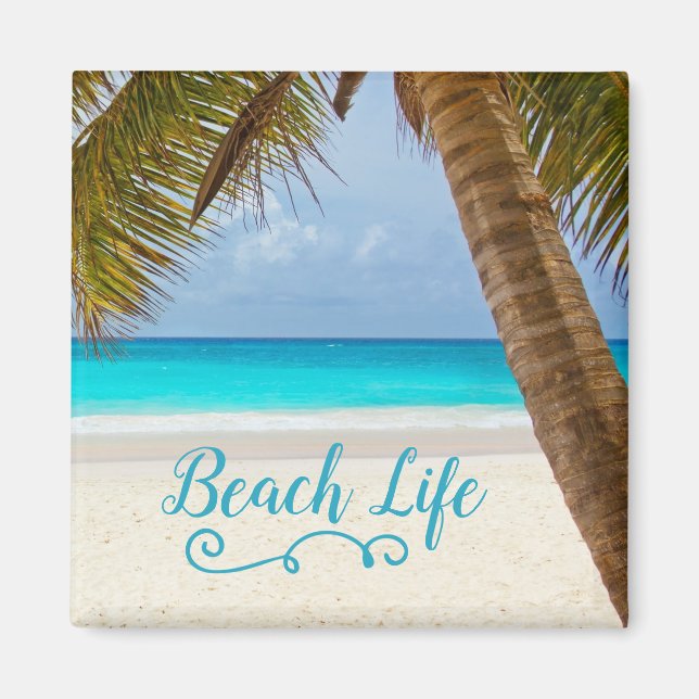 Beach Life Palm Tree Magnet (Front)